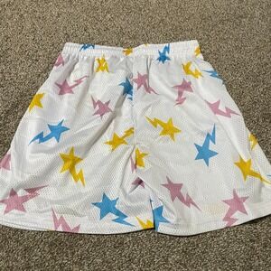 Eric Emmanuel Elite Sportswear Star Lightning Mesh Shorts White Mens XL